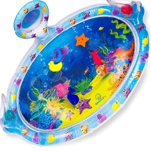 ❤️ Baby Water Mat with Built-In Mirror and Rattles